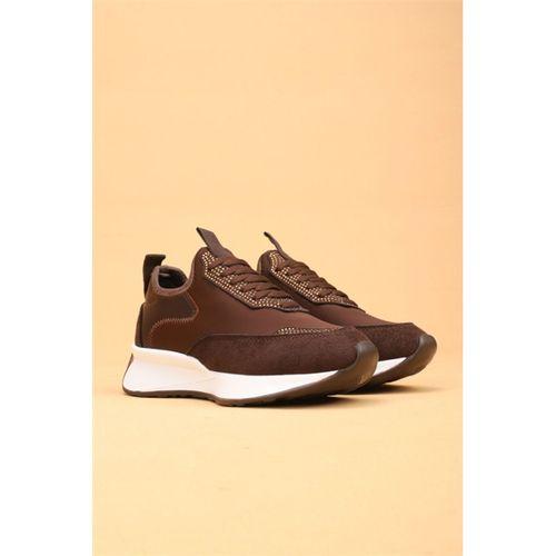 Cena Kahverengi Lüx Süet Kadın Günlük Yürüyüş Ayakkabısı