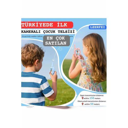 Çocuklar Için Görüntülü Telsiz Konuşma Özellıklı El Telsizi Şarj Edılebılır 50 Mt Menzil Wifi Gerektirmez