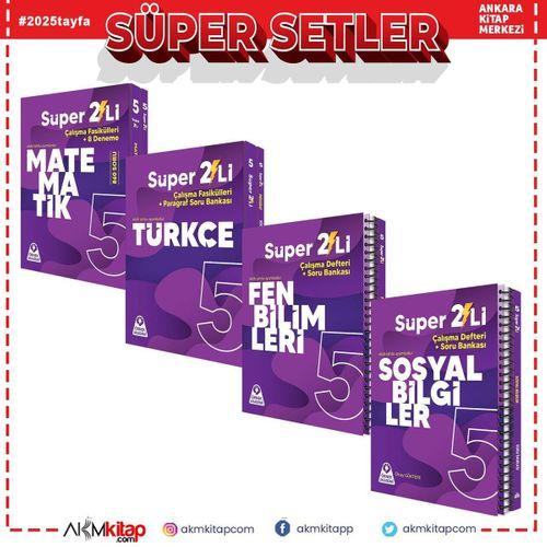 Örnek Akademi 5.Sınıf Süper İkili Matematik Türkçe Fen ve Sosyal Seti 4 Kitap