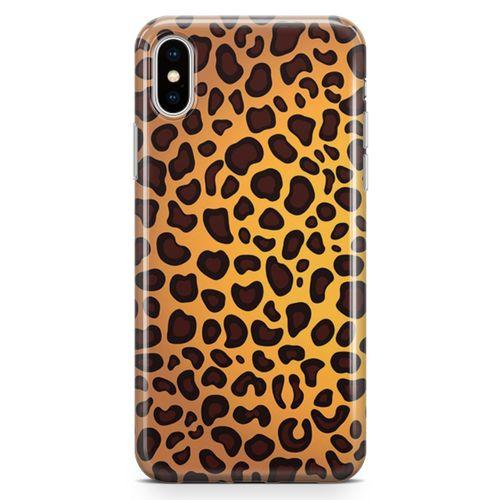 Apple iPhone XS Max Kılıf Sarı Leopar Arka Kapak Koruma Desenli Full Koruyucu