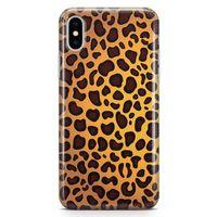 Apple iPhone XS Max Kılıf Sarı Leopar Arka Kapak Koruma Desenli Full Koruyucu