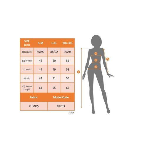 Kadın Uzun Kollu Bisiklet Yaka önden Asimetrik Kesim Detaylı Mini Yumoş Elbise
