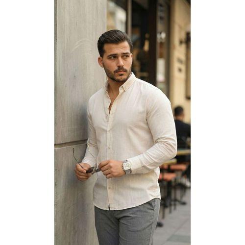 Erkek Uzun Kollu Rahat Keten Gömlek