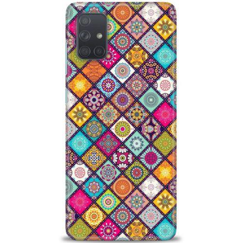 Samsung Galaxy A51 Kılıf HD Baskılı Kılıf - Renkli Mozaik + Tam Ekran Koruyucu