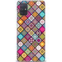 Samsung Galaxy A51 Kılıf HD Baskılı Kılıf - Renkli Mozaik + Tam Ekran Koruyucu