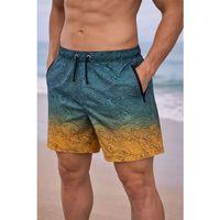 Erkek Deniz Şortu Fermuarlı Cepli File Astarlı Hızlı Kuruyan Premium - Çok Renkli