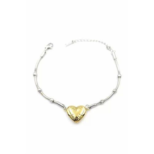 Kalp Zincir Bileklik - Altın
