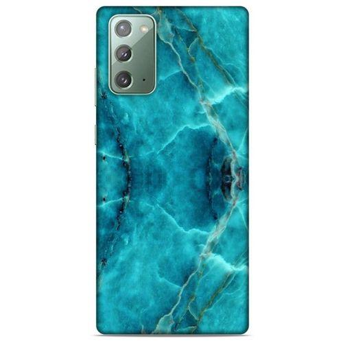 Mermer Desenli (13) Tema Silikon Kap Turkuaz Samsung Galaxy Note 20 Kılıf