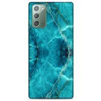 Mermer Desenli (13) Tema Silikon Kap Turkuaz Samsung Galaxy Note 20 Kılıf