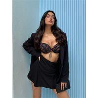 Simli Çiçek Desenli Destekli Sütyen Takım Cansoy - 683