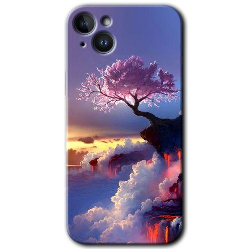 Potkal Hediye Fabrikası iPhone 14 Plus Kılıf HD Desen Baskılı Arka Kapak - Temperli Cam - Wash Red Wall