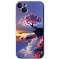 Potkal Hediye Fabrikası iPhone 14 Plus Kılıf HD Desen Baskılı Arka Kapak - Temperli Cam - Wash Red Wall