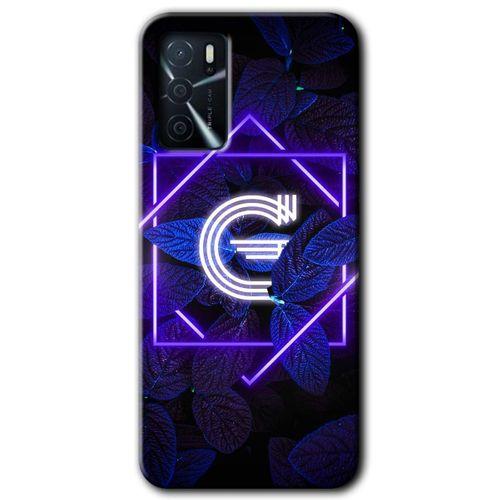 OPPO Oppo A16 Kılıf HD Desen Baskılı Arka Kapak - Dark Neon Yaprak G Harfi