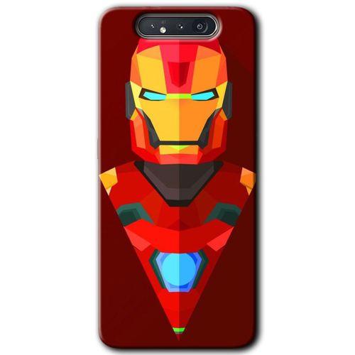 MRCİLETİSİM MRCİLETİSİM Samsung Galaxy A80 Kılıf HD Desen Baskılı Arka Kapak + Temperli Cam - İron Man Çizim