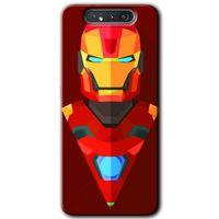 MRCİLETİSİM MRCİLETİSİM Samsung Galaxy A80 Kılıf HD Desen Baskılı Arka Kapak + Temperli Cam - İron Man Çizim
