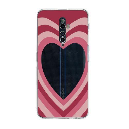 Oppo Reno 2z Kalp Desenli Şeffaf Kılıf