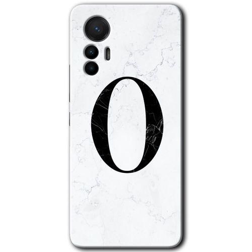 Xiaomi Mi 12 Lite HD Baskılı Kılıf + 9D Tam Ekran Koruyucu - Beyaz Mermer Desenli O Harfi