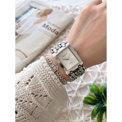 Ferrucci Kadın Kol Saati+Bileklik Özel Seri Çelik Kordon Kararma Renk Atma Yapmaz VS.BLKT.0767