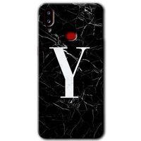 Galaxy A10s Kılıf HD Desen Baskılı Arka Kapak - Siyah Mermer Desenli Y Harfi