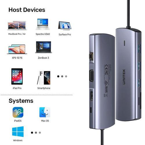 UNITEK USB-C 9 IN 1 UNIVERSAL DOCK STATION (D1113A)