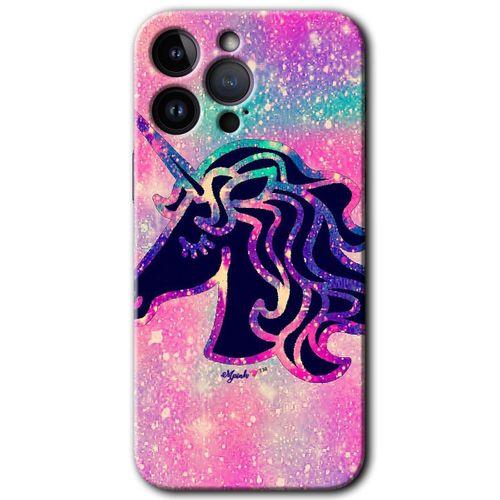 iPhone 14 Pro Max HD Baskılı Kılıf + 9D Tam Ekran Koruyucu - Unicorn Kristal