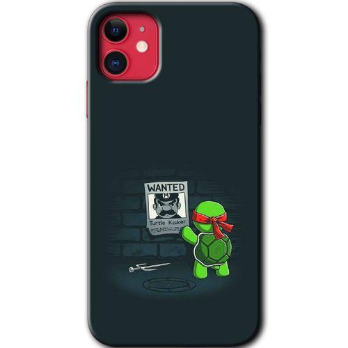 MRCİLETİSİM iPhone 11 Kılıf Baskılı Kapak - Kaplumbağa Avcısı + 5D Tam Kaplayan Cam