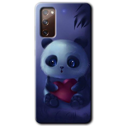 Samsung Galaxy S20 FE Kılıf Baskılı Kapak - Bebek Panda + 5D Tam Kaplayan Cam