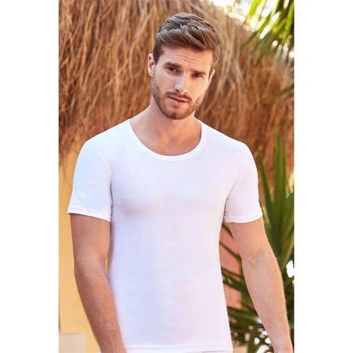 Erkek Süprem Pamuk Yuvarlak Yaka Kısa Kol Fanila Atlet Berrak-1002