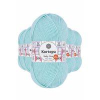 5 Adet Baby One Tüylenmeyen El Örgü İpi Yünü Bebe Mavi K578