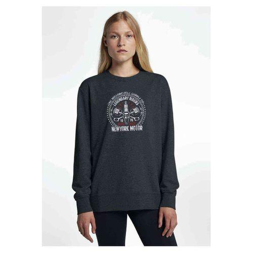 American Road Race Motorsiklet Baskılı Füme Antrasit Kadın Sweatshirt