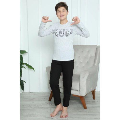 Erkek Çocuk Penye Pijama Takım Gri