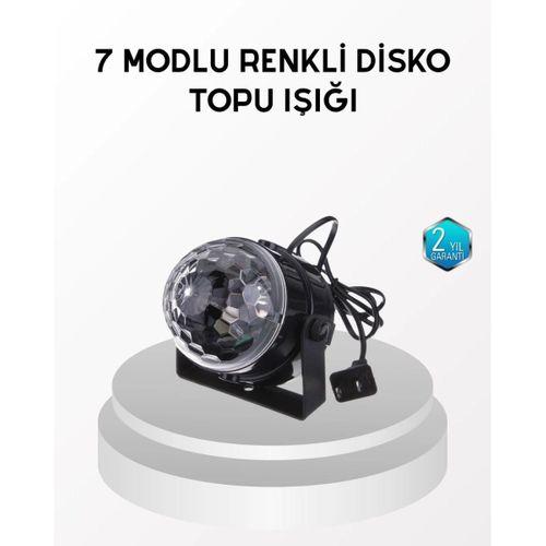7 Renk Modlu Müzik Sensörlü Disko Topu – Led Işıklı Parti Aydınlatması