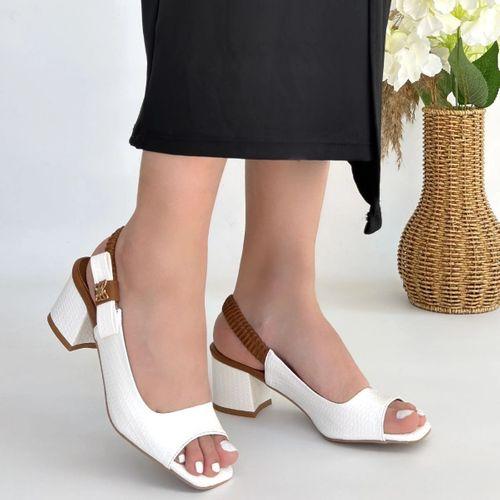 Alessi Beyaz Rugan Topuklu Ayakkabı