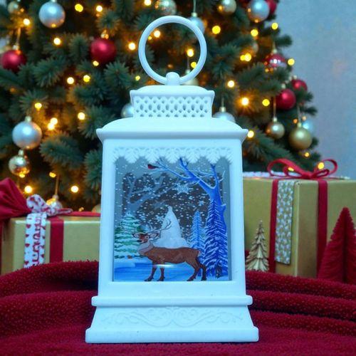 VIP BEYAZ GEYİK YILBAŞI FENERİ GÜN IŞIĞI LED IŞIKLI FENER YILBAŞI HEDİYELERİ YILBAŞI SÜSLERİ