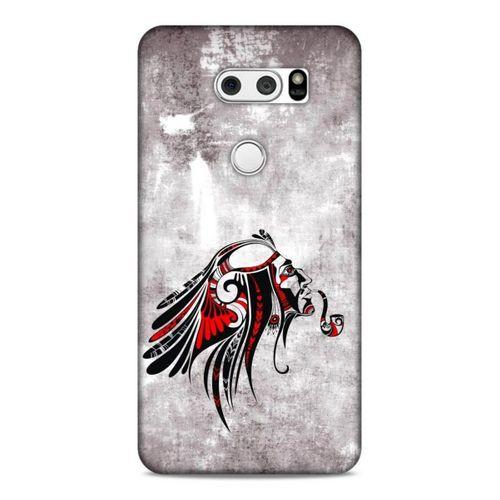 Lopard LG K50S Uyumlu Kılıf Tattoo's (43) Thin Fit Kılıf Pipolu Kızılderili