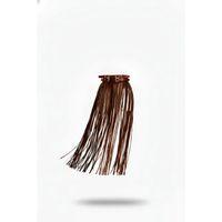 Kahverengi Etek Deri Uzun Şerit Detaylı Etek - Brf1090