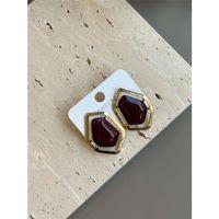 Taşlı Küpe - Kahverengi