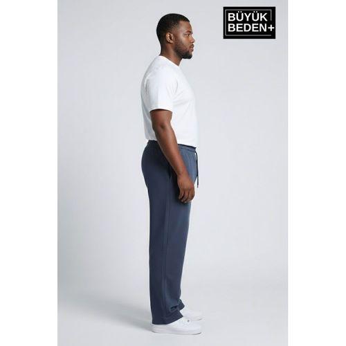 Erkek Büyük Beden BROOKLYN 1970 Baskılı Paça Reçme İnce Eşofman Altı SPR26EA952-3