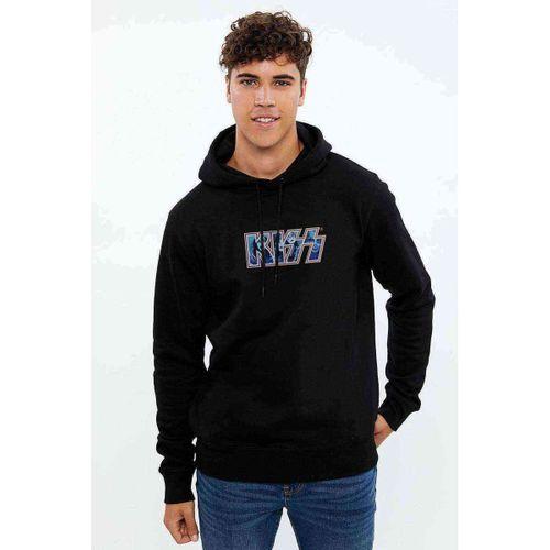 The Rock Logo 3 Baskılı Siyah Erkek Kapşonlu Sweatshirt