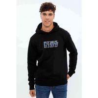 The Rock Logo 3 Baskılı Siyah Erkek Kapşonlu Sweatshirt