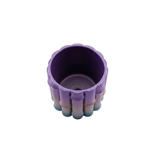 Modern Dekoratif Vazo Mor Gri Geçişli Şık Tasarım Masa Üstü Kullanım