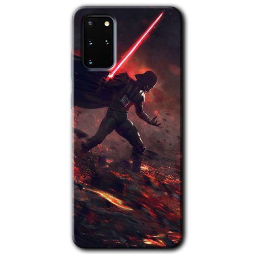 MRCİLETİSİM MRCİLETİSİM Samsung Galaxy S20 Plus Kılıf HD Desen Baskılı Arka Kapak + Temperli Cam - Darh Vader Wars