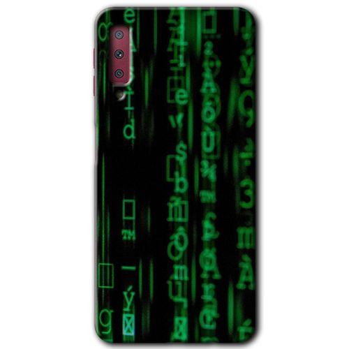Potkal Hediye Fabrikası Samsung Galaxy A7 2018 Kılıf HD Desen Baskılı Arka Kapak - Matrix