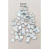 Oya Abiye Bileklik Kolye Pleksi Metalik Plastik Pul Gümüş Renk 8 gram 70 adet - BNC530