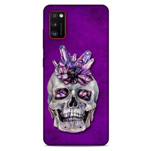 Samsung Galaxy A41 Uyumlu Kılıf Mor Delisi (49) Ultra Silikon Kılıf Kurukafa