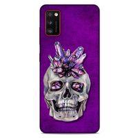 Samsung Galaxy A41 Uyumlu Kılıf Mor Delisi (49) Ultra Silikon Kılıf Kurukafa