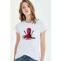 DeadPool 3D Boyut Baskılı Beyaz Kadın Tshirt
