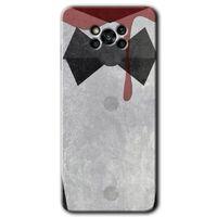 MRCİLETİSİM Poco x3 NFC Kılıf HD Desen Baskılı Arka Kapak + Temperli Cam - Gentleman Blood