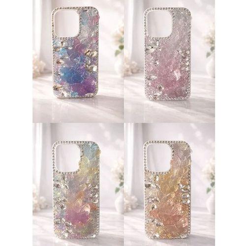 İphone 15 Pro ile Uyumlu Kelebek Taşlı Zarif Blur Case