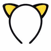 Peluş Kedi Kulak Taç Sarı Siyah – Çocuk Parti & Kostüm Tacı